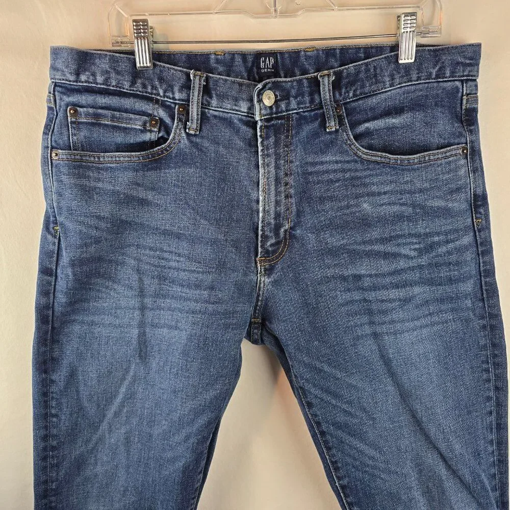 Gap Jeans Mens 36x36 Blue Denim Medium Wash Slim Stretch Skater Rocker Casual